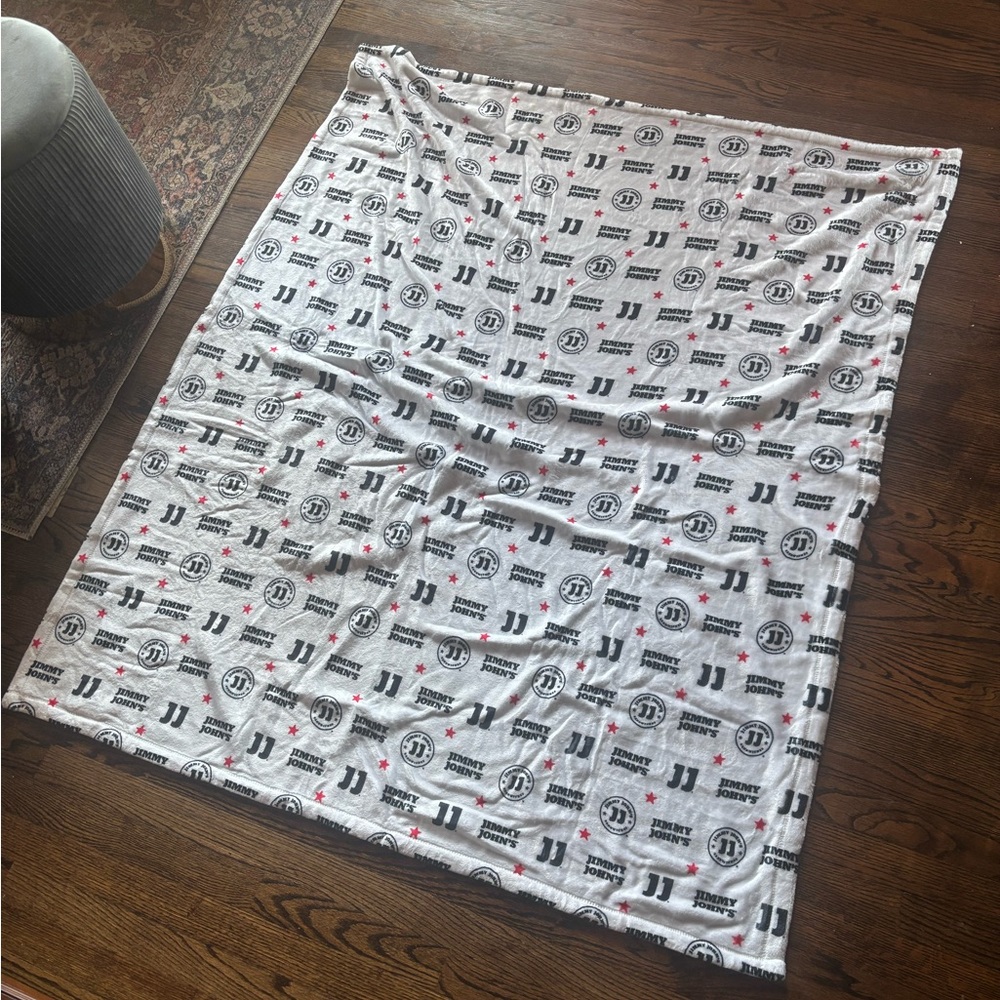 Jimmy John’s White and Black Patterned Blanket